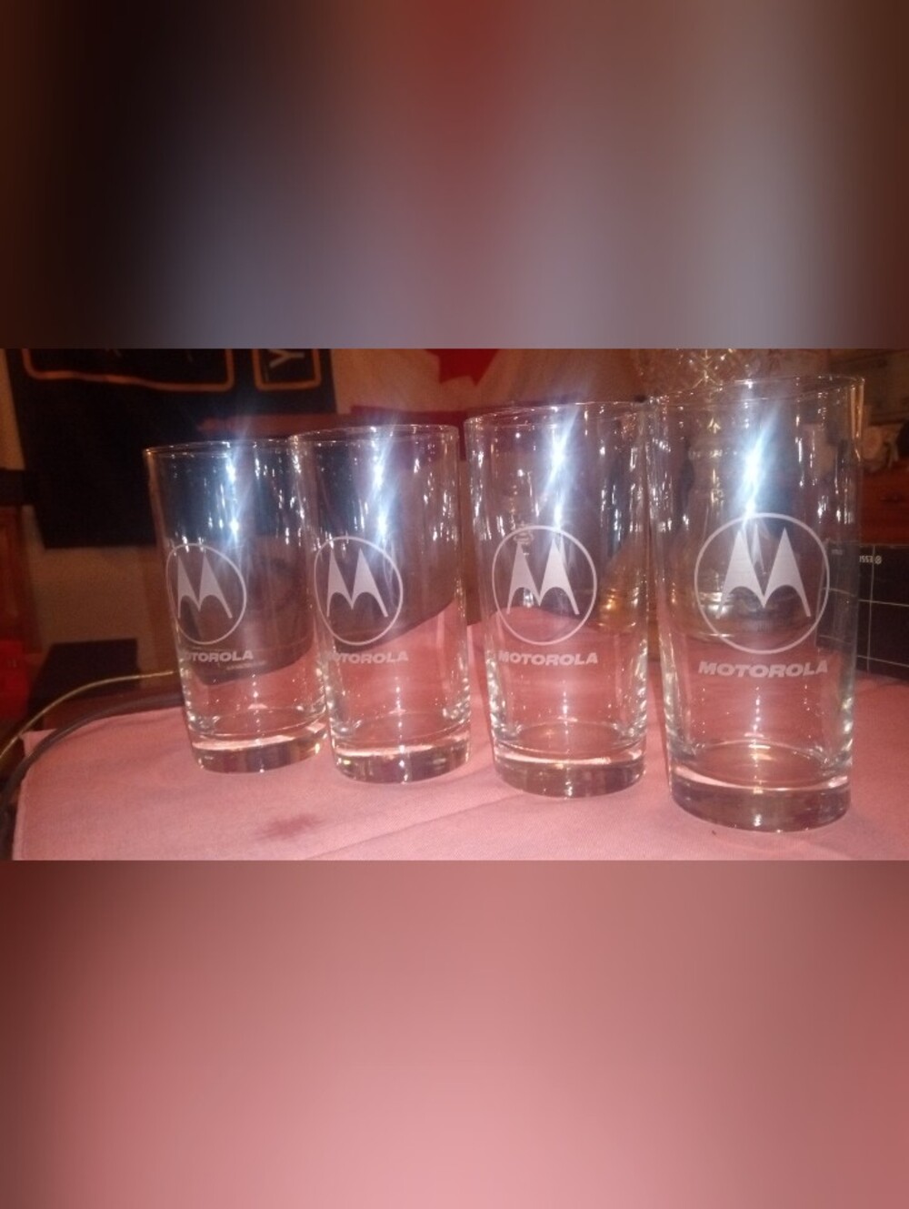 Motorola highball drinking glasses